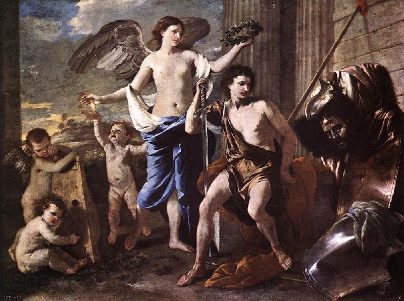 POUSSIN, Nicolas The Triumph of David a Norge oil painting art